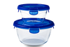 Lot de 2 plats ronds en verre avec couvercle étanche - Cook & Go