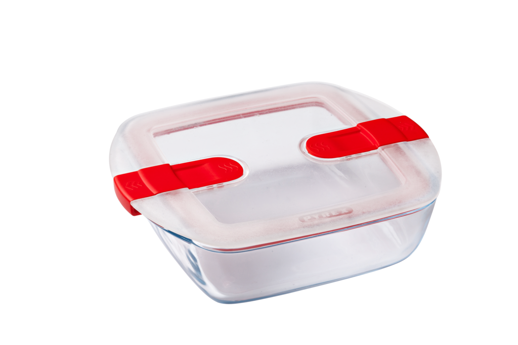 Base carrée boîte de conservation en verre - Compatible Gamme Cook & Heat