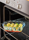 Plat rectangulaire en verre avec couvercle à valves vapeur - Cook & Heat