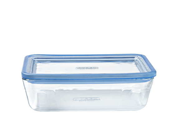 Zero Plastic - Set de 3 boites de conservation avec couvercle en verre rectangulaire