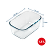 Plat airfryer en verre avec poignée amovible
