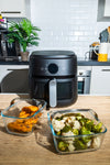 Plat airfryer en verre avec poignée amovible