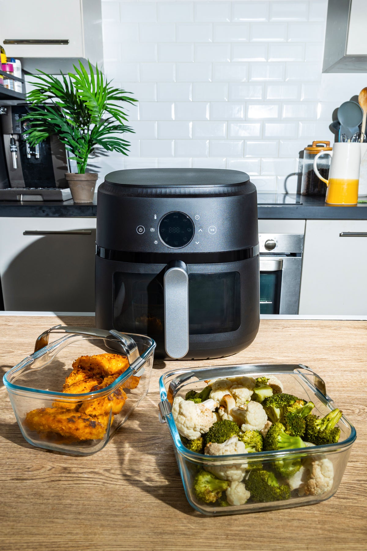 Plat airfryer en verre avec poignée amovible