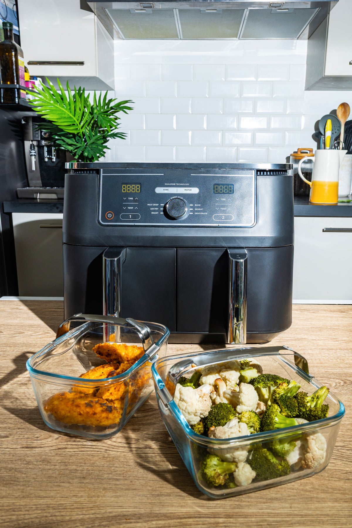 Plat airfryer en verre avec poignée amovible