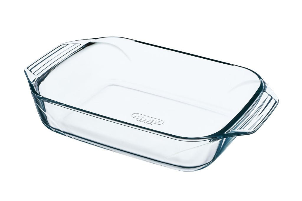 Lot de 4 plats à four rectangulaires en verre avec prise en main facile 27,31 35 et 39 cm - Irresistible