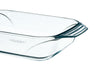 Lot de 4 plats à four rectangulaires en verre avec prise en main facile 27,31 35 et 39 cm - Irresistible