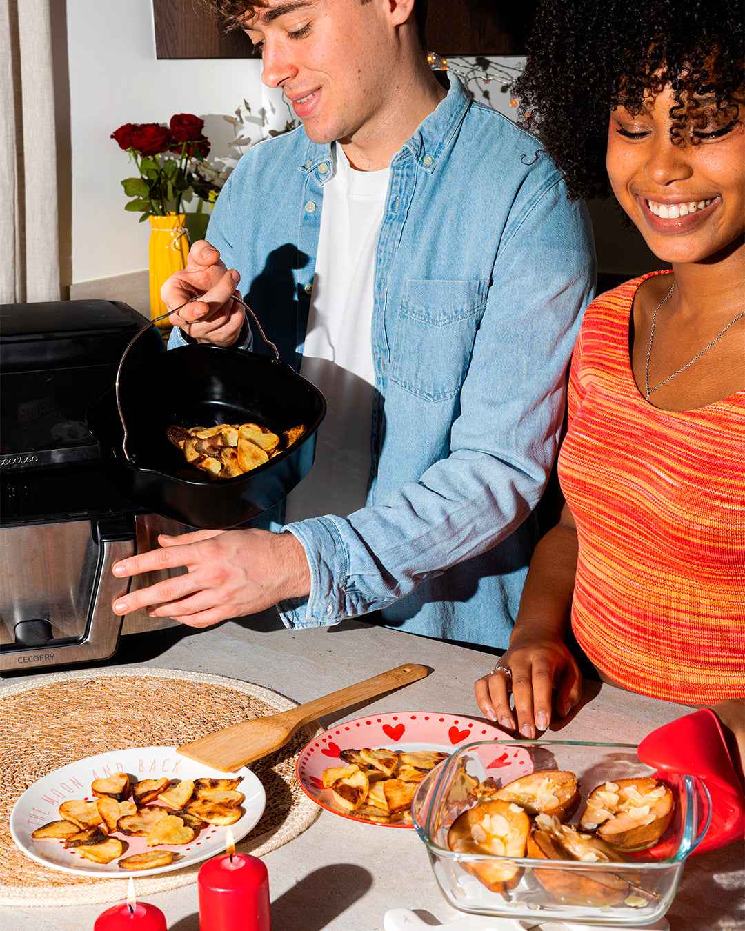 Plat carré en métal compatible air fryer