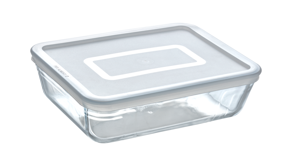 Cook & Freeze - Plat rectangulaire en verre avec couvercle spécial congélation air fyer*