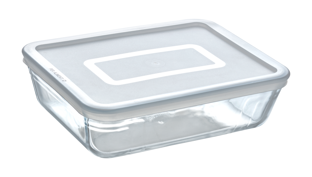 Cook & Freeze - Plat rectangulaire en verre avec couvercle spécial congélation air fyer*