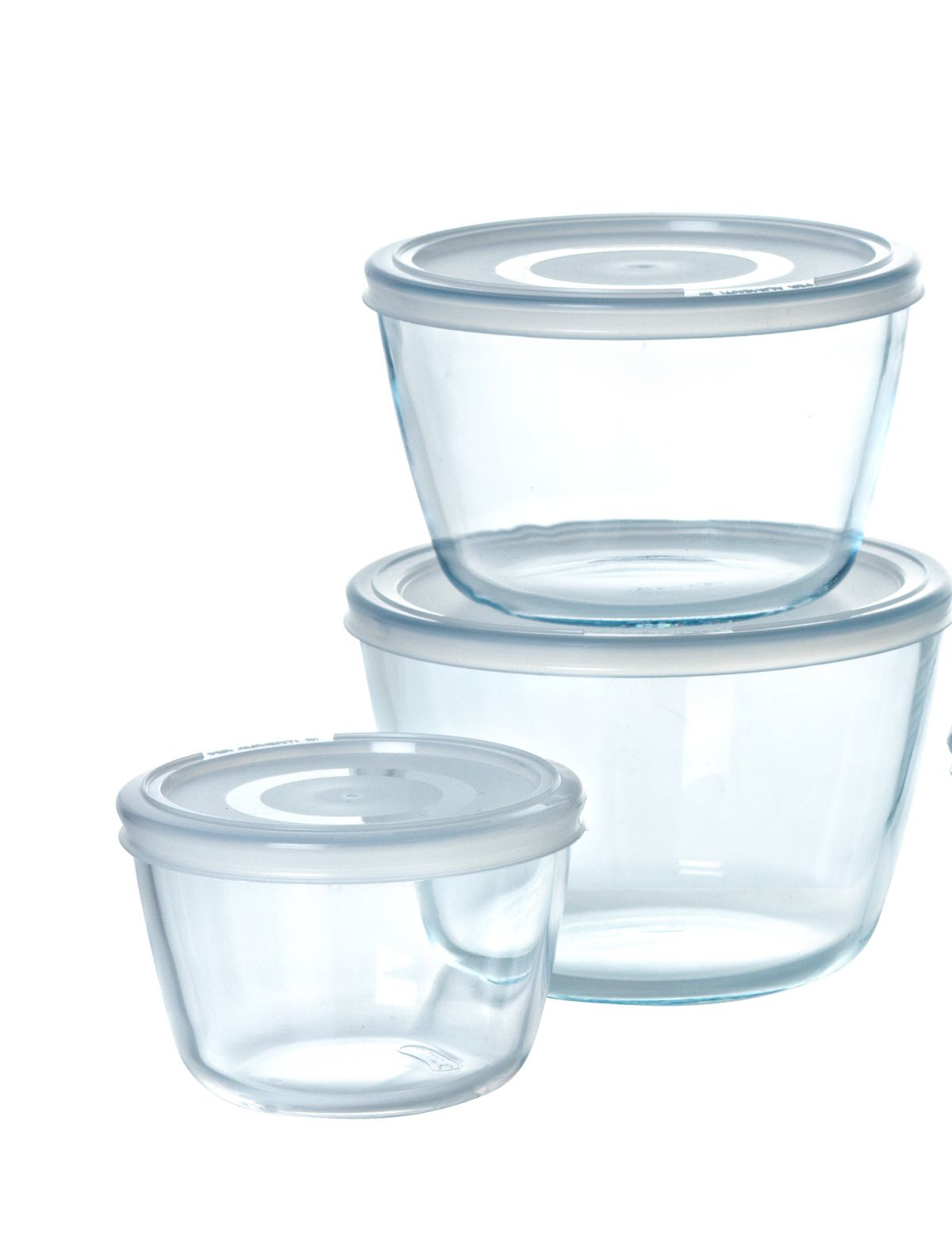 Lot de 3 boites de conservation en verre ronds avec couvercle - Cook & Freeze