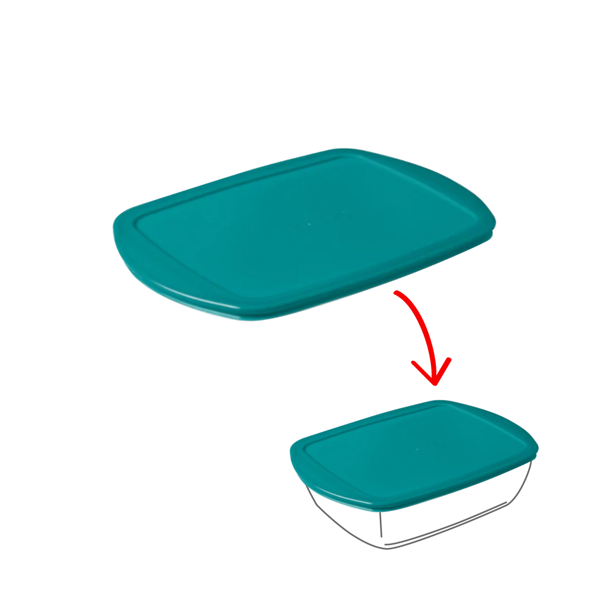 Cook&Store - Couvercle de rechange rectangulaire vert peacock