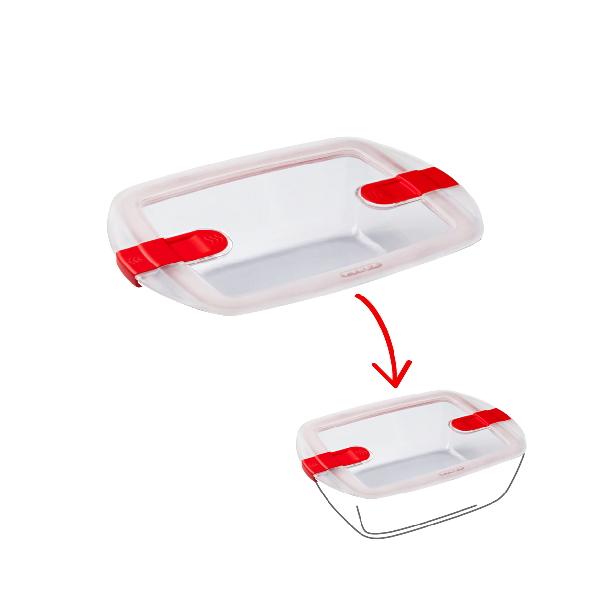 Cook&Heat - Couvercle de rechange rectangulaire avec valves vapeur