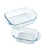 Set van 2 rechthoekige glazen ovenschalen met gemakkelijke greep 27 en 35 cm - Onweerstaanbaar