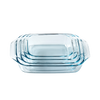 Lot de 4 plats à four rectangulaires en verre avec prise en main facile 27,31 35 et 39 cm - Irresistible