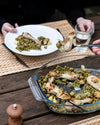 Plat à four ovale en verre avec larges poignées