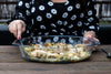 Plat à four ovale en verre avec larges poignées