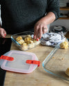 Lot de 3 lunchbox en verre avec couvercle à valves vapeur - multi forme -Cook & Heat