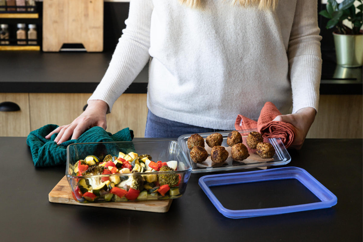 Zero Plastic - 3er-Set Vorratsdosen mit rechteckigem Glasdeckel