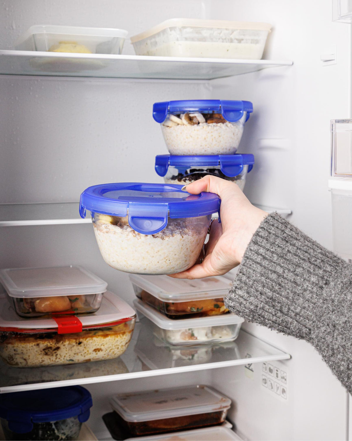 Cook & Go - Lot de 7 plats de conservation en verre avec couvercle étanche