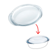 Couvercle rechange -  cocotte ovale en verre grand format