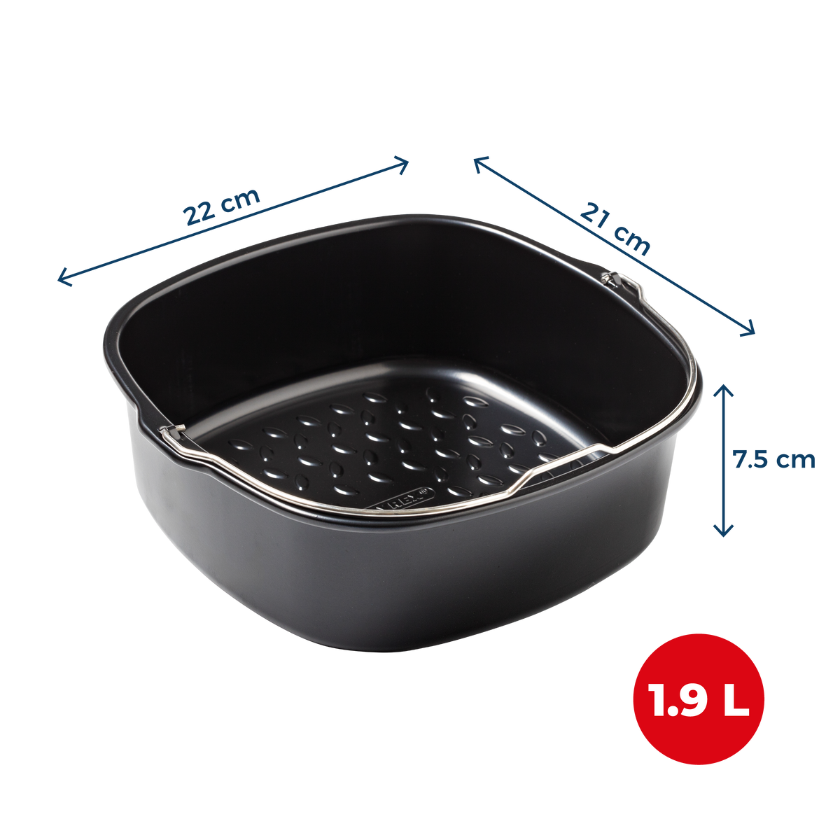 Plat carré en métal compatible air fryer