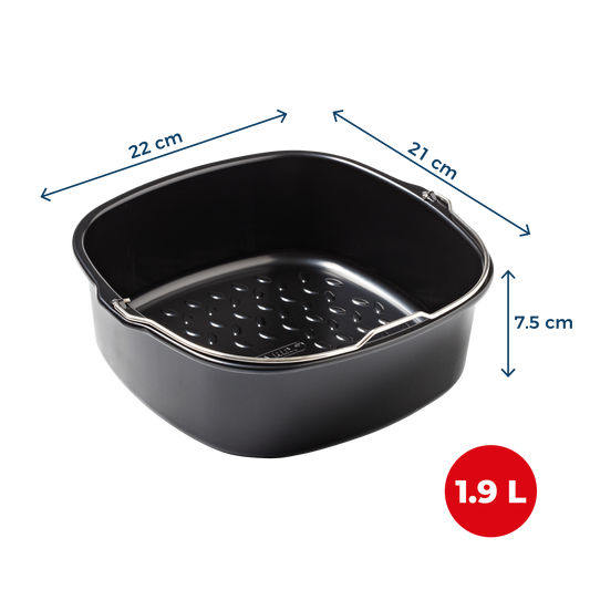 Plat carré en métal compatible air fryer