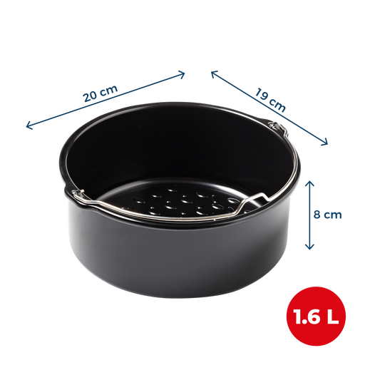 Plat rond en métal compatible air fryer