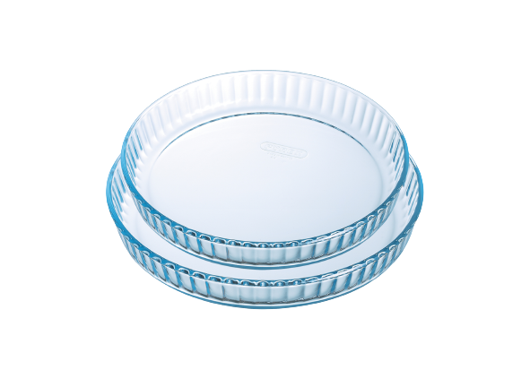 Set aus 2 Glas-Tortenformen 28 und 31 cm