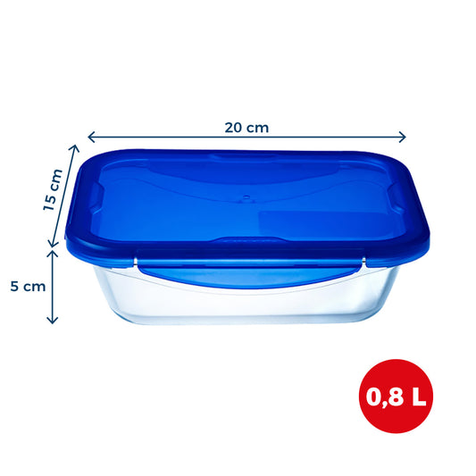 Cook&Go - Boîte de conservation rectangulaire en verre étanche air fryer*