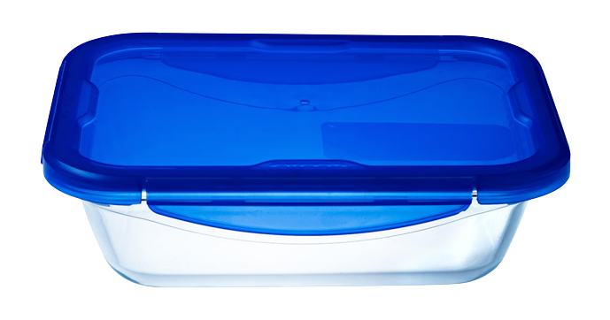Cook&Go - Caja rectangular de cristal hermética para guardar alimentos