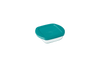 Cook & Store - Plat carré en verre avec couvercle bleu canard - Cook & Store